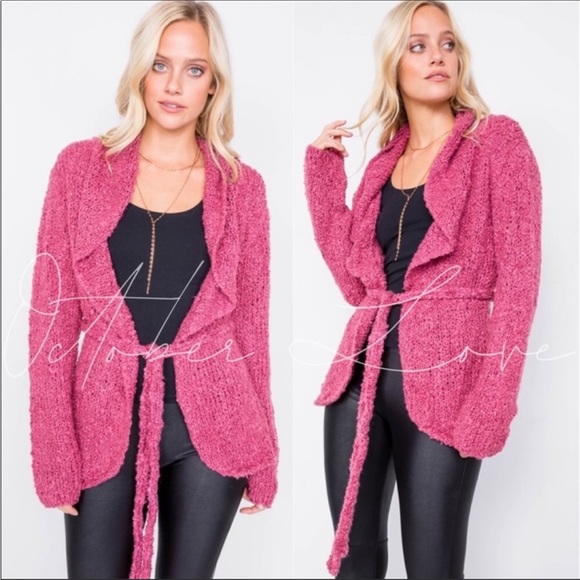 NWT Boucle Fabric Wrap Cardigan Sweater - Picture 1 of 6